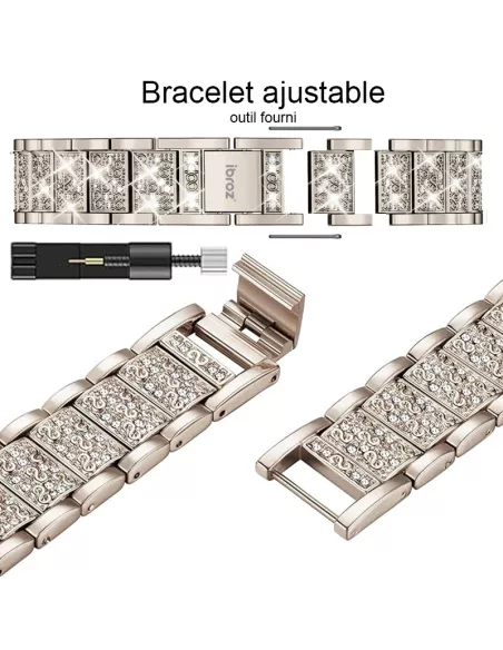 copy of Bracelet Hermy en maille milanaise Apple Watch avec finition Strass et fermeture magnétique - Starlight