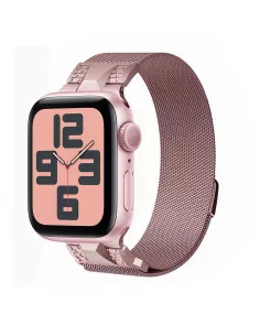 ibroz-Nouveau Bracelet Mecha Maille Milanaise pour Apple Watch 38/40/41mm - Rose Gold 2