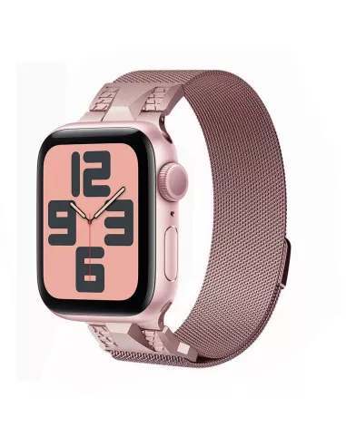 Bracelet Mecha Maille Milanaise pour Apple Watch 38/40/41mm - Rose ...