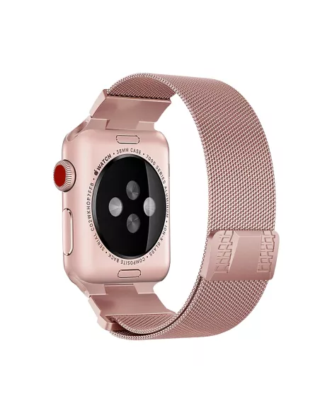 Bracelet Mecha Maille Milanaise pour Apple Watch 38/40/41mm - Rose ...