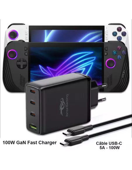 ROG Ally X Chargeur 100W GaN fast charger