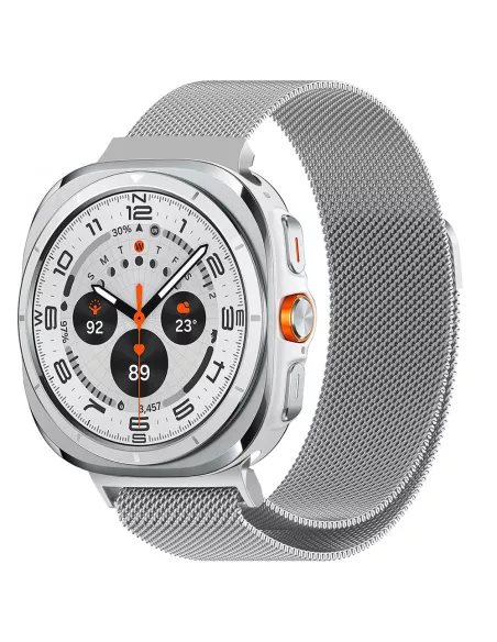 IBROZ - Bracelet en maille milanaise pour Samsung Galaxy Watch ULTRA 2024 - Silver