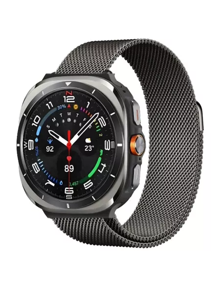 IBROZ - Bracelet en maille milanaise pour Samsung Galaxy Watch 7 - Titane Graphite