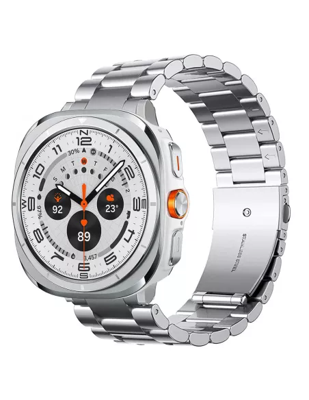 IBROZ-Bracelet en acier inoxydable pour Samsung Galaxy Watch Ultra 47mm- Silver