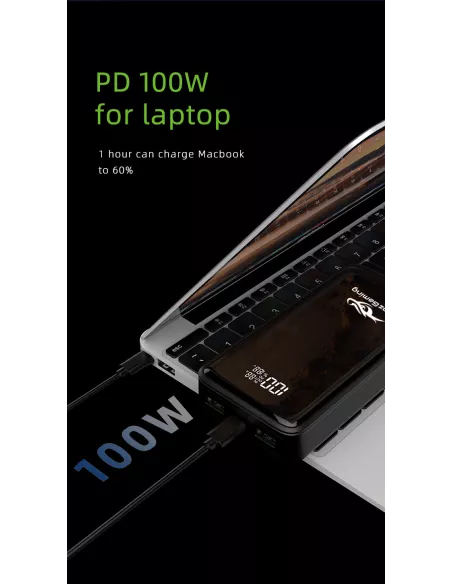 Batterie Portable PowerBank 100W GaN, 20 000 mAh Pour Consoles de J...