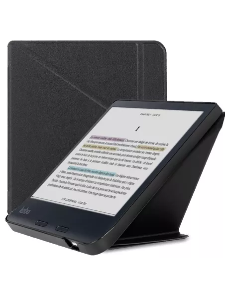 Origami Leather Case KOBO Aura H2O (2nd Edition) - Black | Ibroz