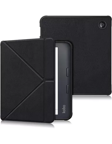 Origami Leather Case KOBO Aura H2O (2nd Edition) - Black | Ibroz