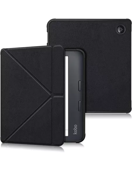 Origami Leather Case KOBO Aura H2O (2nd Edition) - Black | Ibroz