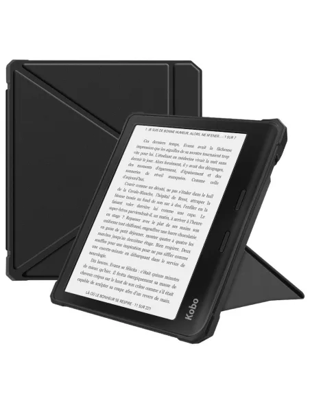 ibroz-Etui cuir Origami KOBO Libra Colour  (2024) - Noir
