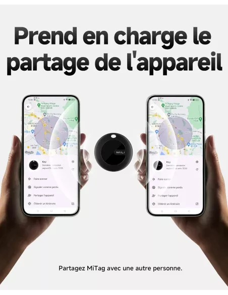 Mili MiTag Duo Localisateur Bluetooth iOS & Android | Tracker d’Objets Officiellement Licencié Apple et Google