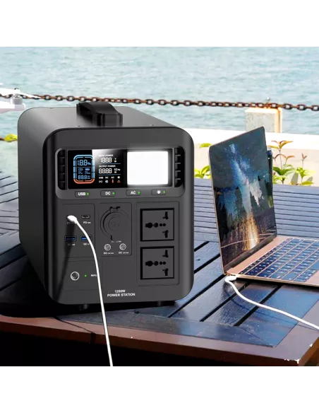 Powerstation Plug-and-Play 1008Wh LiFePO4 1200W | Station d’Alimentation Portable Solaire MPPT & Onde Sinusoïdale Pure