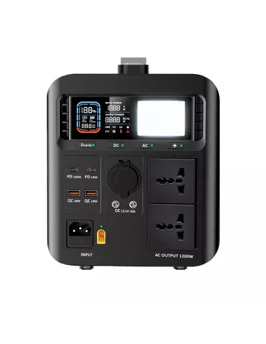 Powerstation Plug-and-Play 1008Wh LiFePO4 1200W | Station d’Alimentation Portable Solaire MPPT & Onde Sinusoïdale Pure