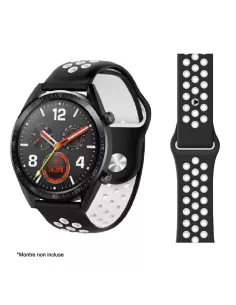 Bracelet Sport Universel Samsung Watch / Huawei Watch - Noir/Blanc ...