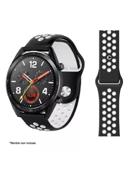 Samsung Watch / Huawei Watch Universal Sport Wristband - Black/White ...