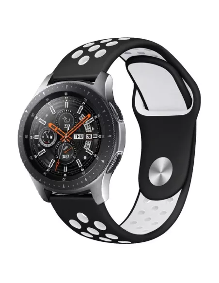 Bracelet Sport Universel Samsung Watch / Huawei Watch - Noir/Blanc ...