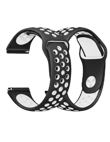 Samsung Watch / Huawei Watch Universal Sport Wristband - Black/White ...