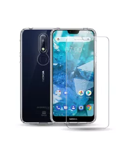 Nokia 7.1 Coque renforcée + Verre trempé 9h | Ibroz