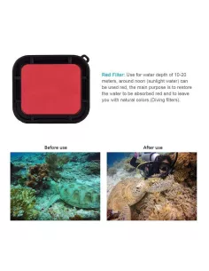 Red filter for GoPro Hero 5 / 6 / 7 waterproof housing | Ibroz 2