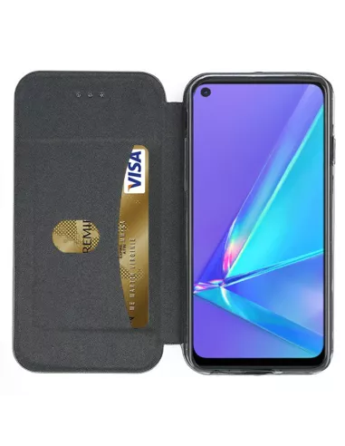 Oppo A72 Folio Clam Leather Case - Black | Ibroz