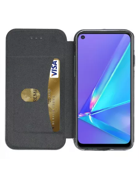 Oppo A72 Etui Cuir Folio Clam - Noir | Ibroz