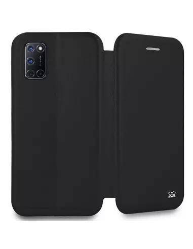 Oppo A72 Folio Clam Leather Case - Black | Ibroz