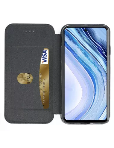 Xiaomi Redmi Note 9 Pro Leather Case Folio Clam - Black | Ibroz