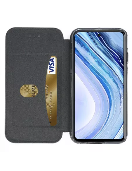 Xiaomi Redmi Note 9 Pro Leather Case Folio Clam - Black | Ibroz