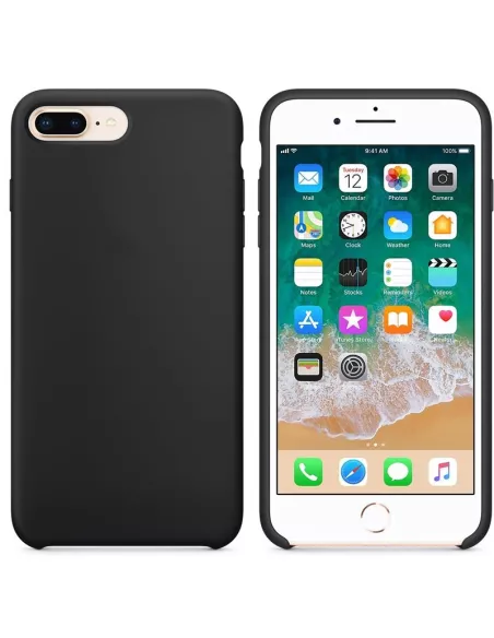 iPhone 7/8 Plus Liquid Silicone Soft Touch Case - Black | Ibroz