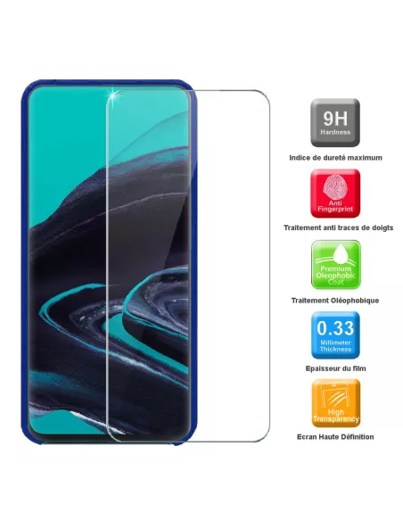 Oppo Reno 2 Case Liquid Silicone + Tempered Glass + Blue | Ibroz