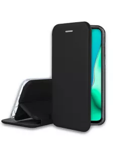 Oppo A9 Etui Cuir Folio Clam + Verre Trempé + Noir | Ibroz