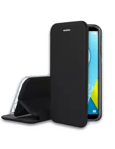 Honor 9 Lite Etui cuir folio CLAM - Noir | Ibroz