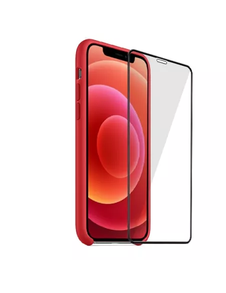 iPhone 12 et 12 Pro Coque Liquid Silicone + Verre trempé - Rouge | ...