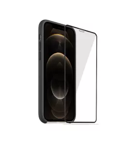 iPhone 12 et 12 Pro Coque Liquid Silicone + Verre trempé - Noir | I... 2