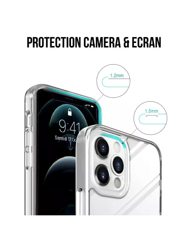 iPhone 12 Pro Max Case Space Shockproof Transparent + Tempered Glass ...
