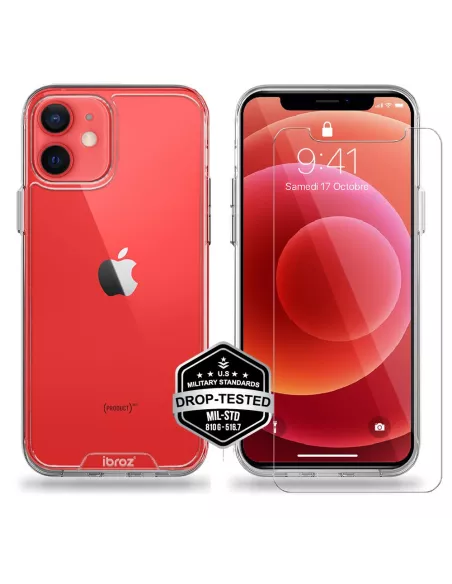 iPhone 12 Coque Space Antichoc Transparente + Verre Trempé 9H | Ibroz