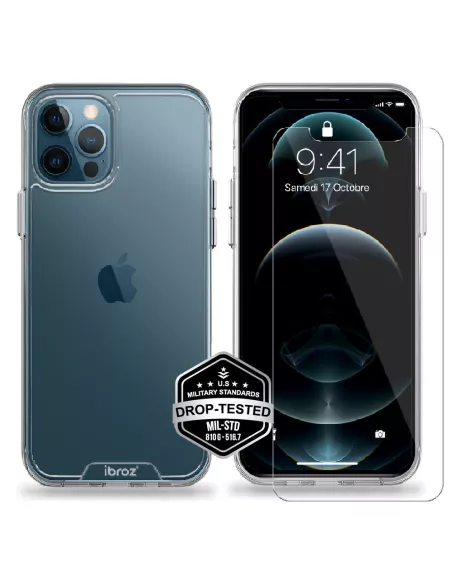 iPhone 12 Pro Max Case Space Shockproof Transparent + Tempered Glass ...