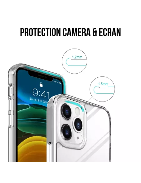 iPhone 11 Pro Max Case Space Shockproof Transparent + Tempered Glass ...