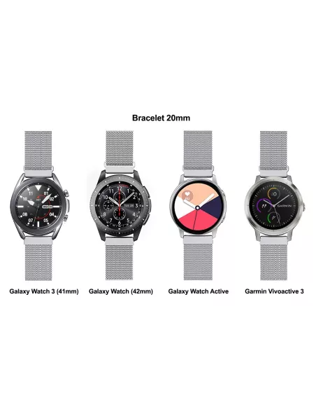 Milanese mesh steel bracelet Samsung / Huawei Watch - Silver | I...