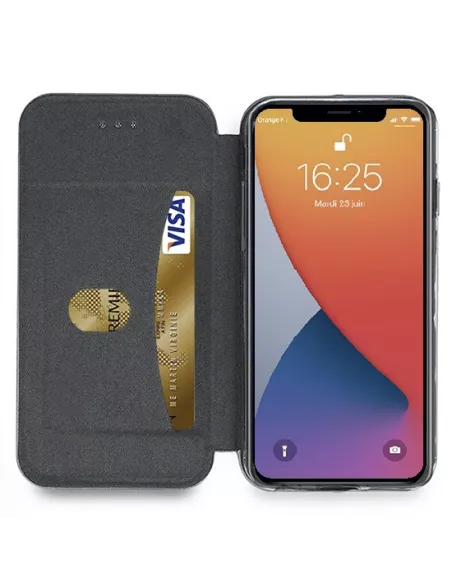 iPhone 12 /12 Pro (6.1") Etui Cuir Folio Clam | Ibroz