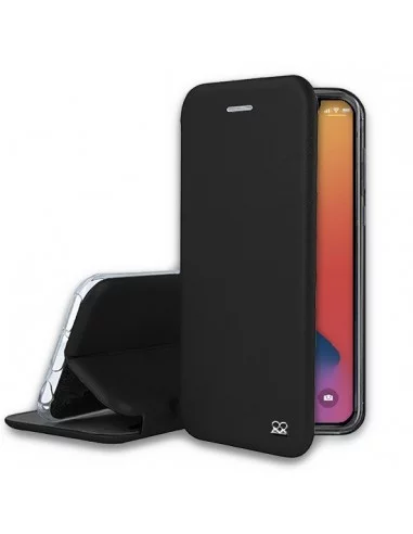 iPhone 12 Pro Max Etui Cuir Folio Clam - Noir