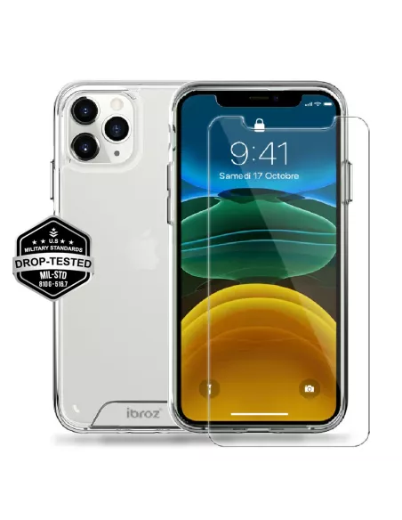 iPhone 11 Pro Max Case Space Shockproof Transparent + Tempered Glass ...