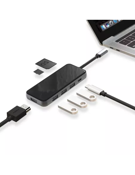 7 in 1 TIGER 7 Hub - USB C to PD Charge + 3 USB 3.0 Ports + HDMI ...