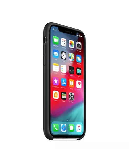 iPhone Xs Max Coque Liquid Silicone Soft Touch - Noir | Ibroz