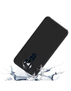 Oppo A5 Coque Liquid Silicone Soft Touch + Verre trempé 9H - Noir |... 2