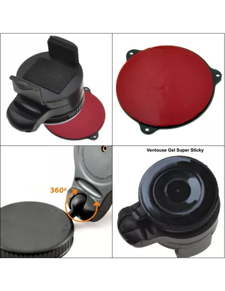 Mini support auto ventouse pour parebrise et tableau de bord | Ibroz