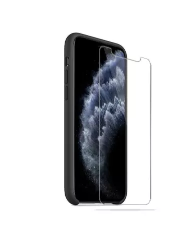 iPhone 11 Pro Coque Liquid Silicone + Verre trempé - Noir | Ibroz