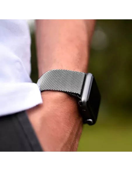 Bracelet Apple Watch 8, 7, 6, SE, 5, 4, 3 - Maille milanaise acier ...