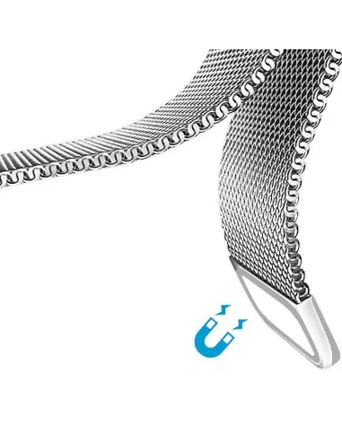 Bracelet Apple Watch 8, 7, 6, SE, 5, 4, 3 - Maille milanaise acier ...