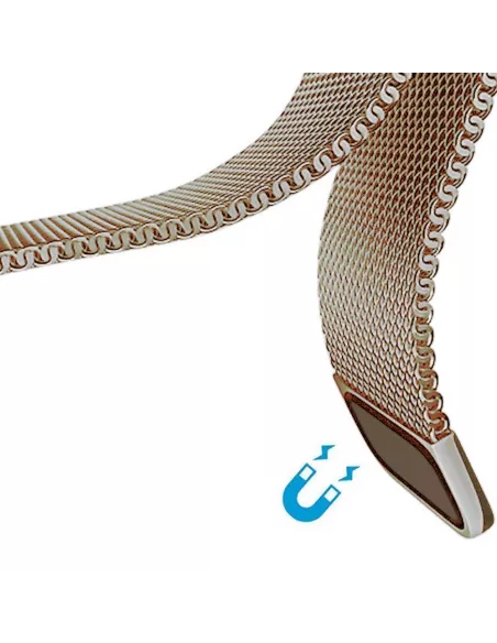 Bracelet Apple Watch 8, 7, 6, SE, 5, 4, 3 - Maille milanaise acier ...