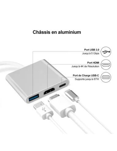 HDMI / USB-C Video Adapter + 1 USB-C Port + 1 USB 3.0 Port | Ibroz